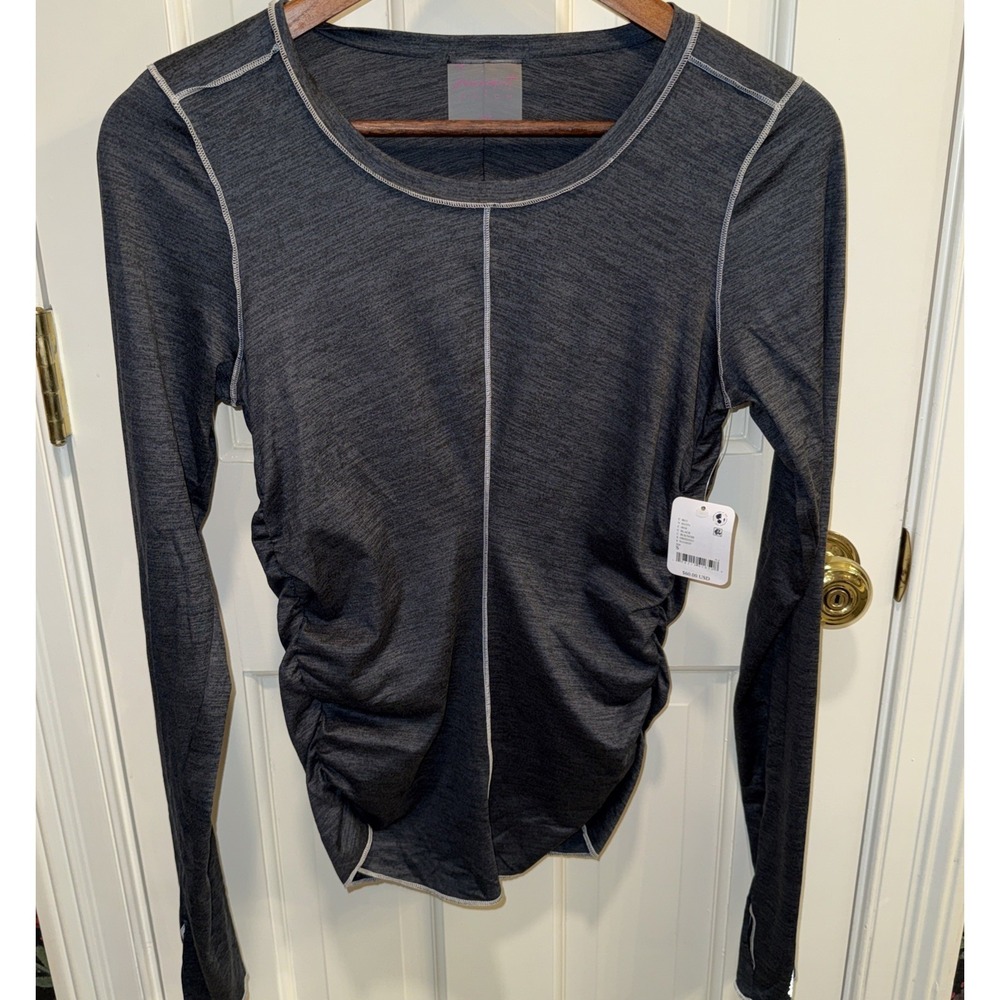 Free People Movement X HATCH Right On Run Layer Small Maternity Tops Gray